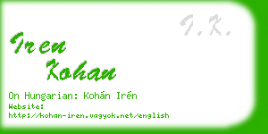 iren kohan business card